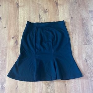 Black pull on flare hem skirt